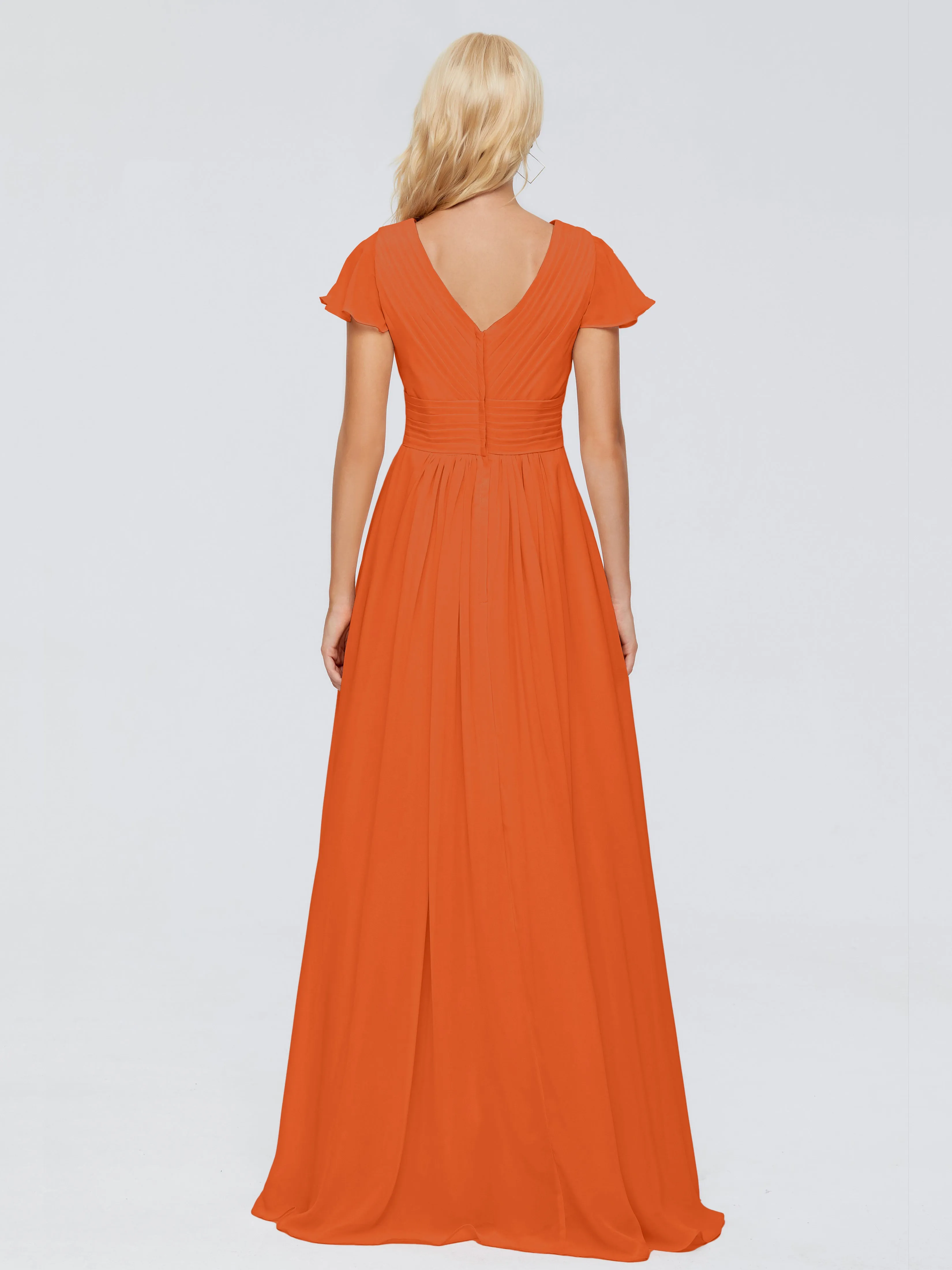 Charlie Cap Sleeves Elegant Chiffon Bridesmaid Dresses