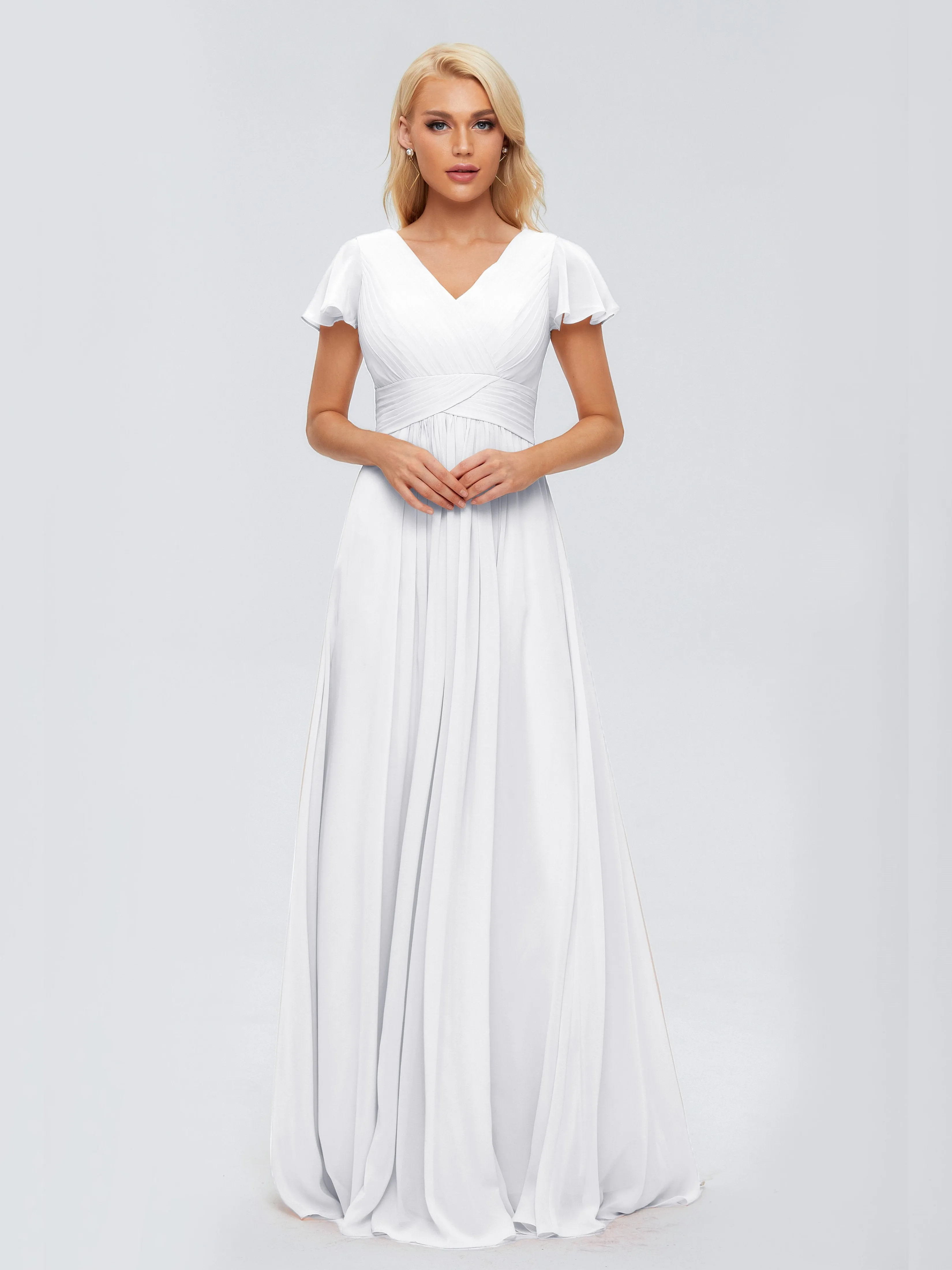 Charlie Cap Sleeves Elegant Chiffon Bridesmaid Dresses