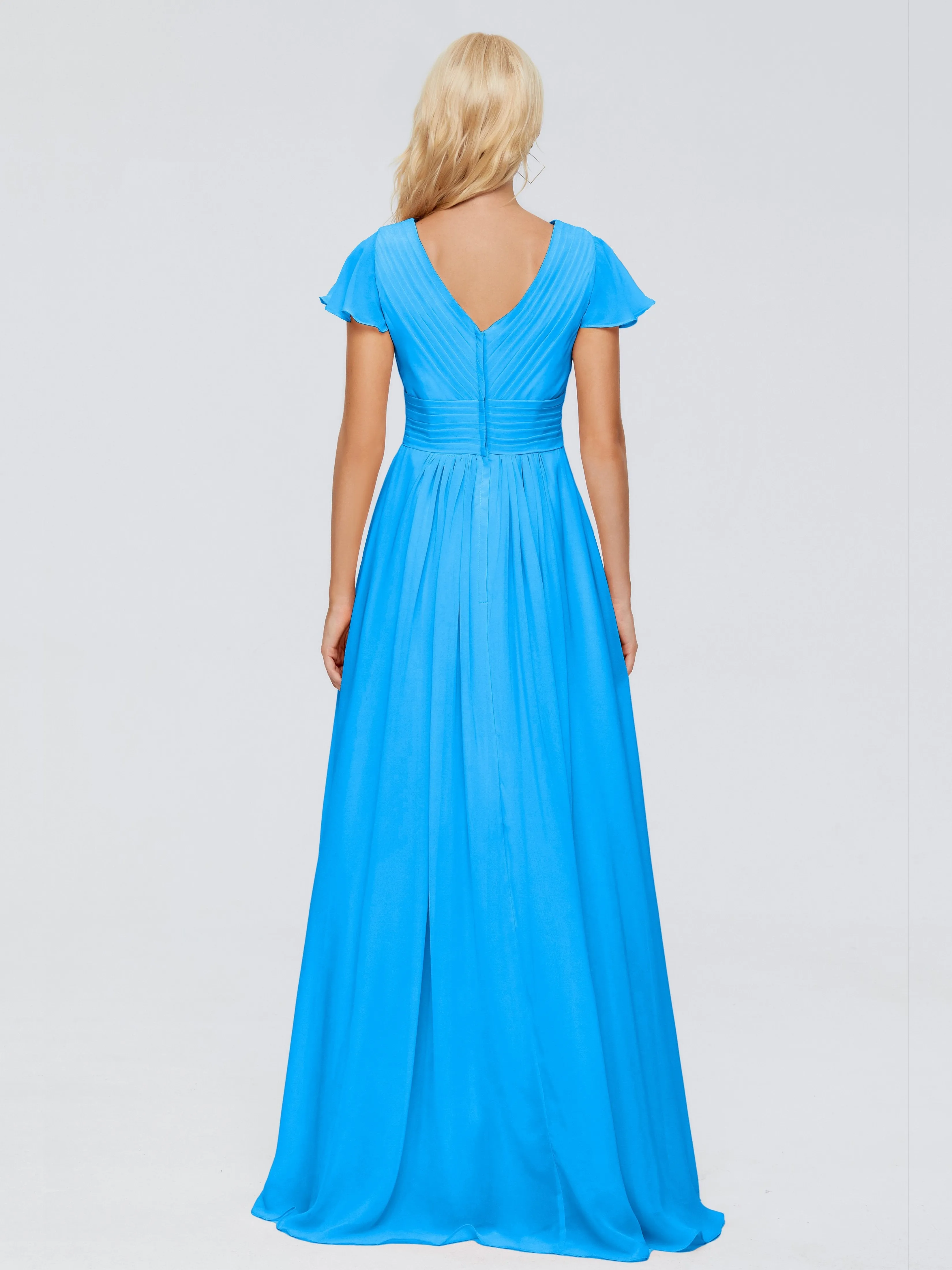 Charlie Cap Sleeves Elegant Chiffon Bridesmaid Dresses